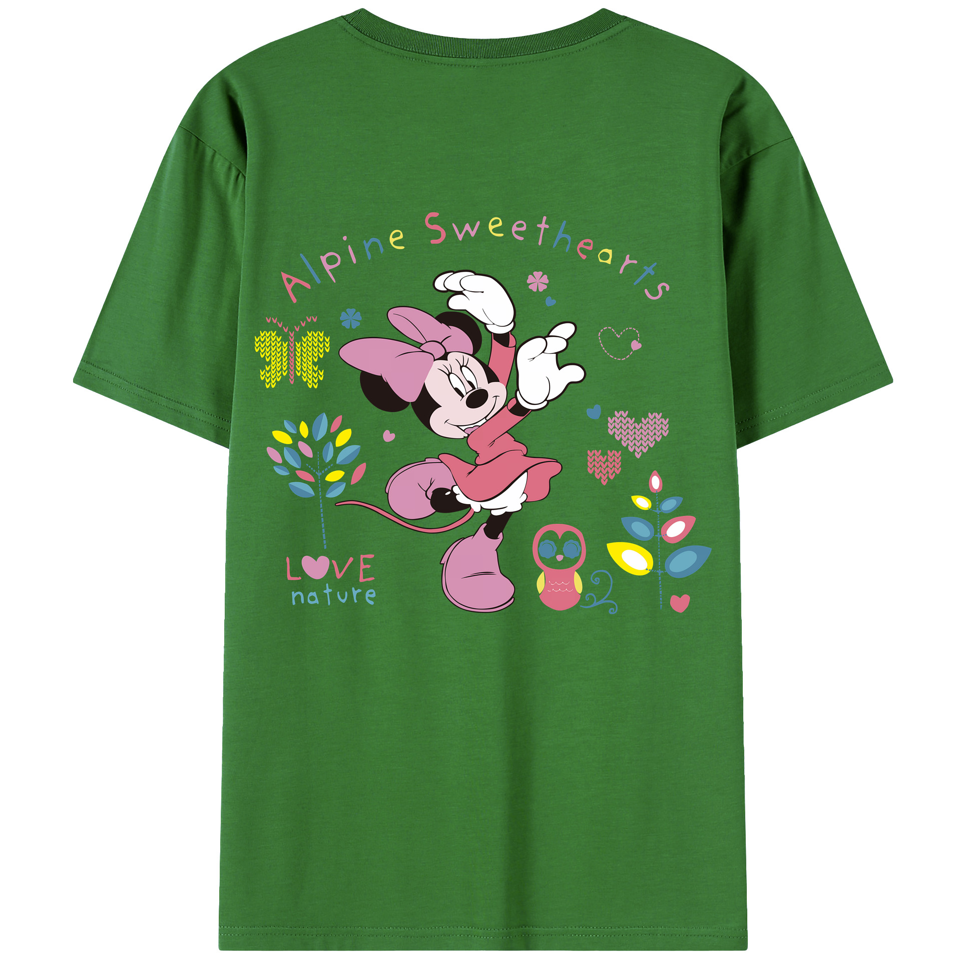 （画像用） ミッキーマウス Mickey Mouse レディース半袖Tシャツ(バックプリント)